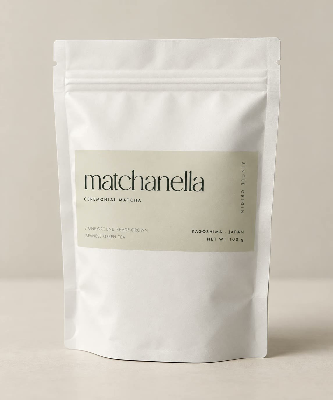 The 100 gram matchanella pouch.